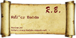 Rácz Balda névjegykártya